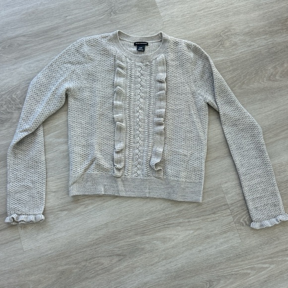 Club Monaco Sweaters - Club Monaco Cream Sweater with Ruffle Detail